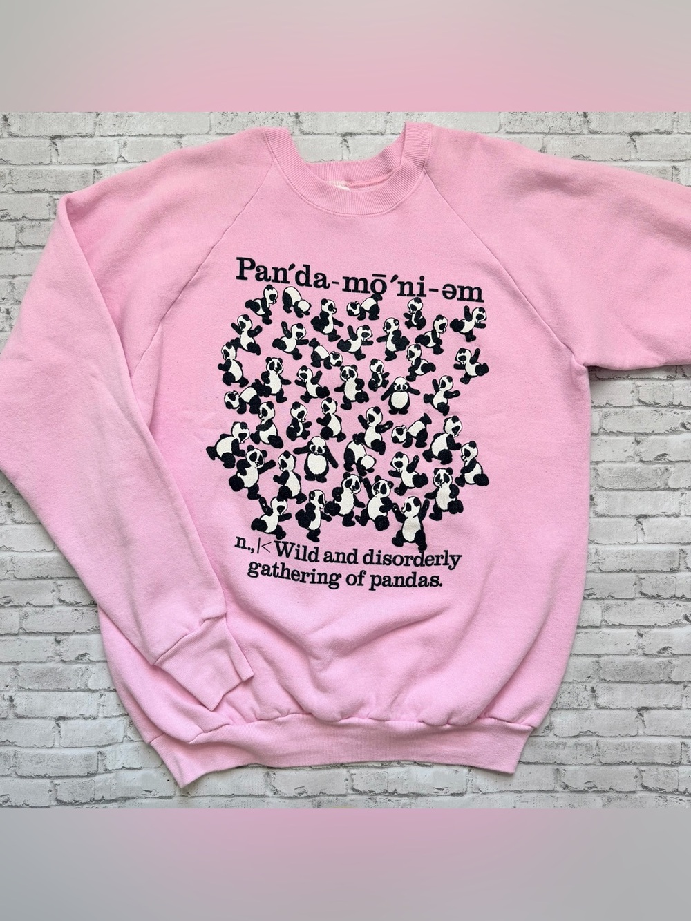 Vintage 80s Pink Panda Crewneck Sweatshirt